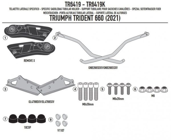 GIVI STELAŻ SAKW BOCZNYCH SERII REMOVE-X TRIUMPH T