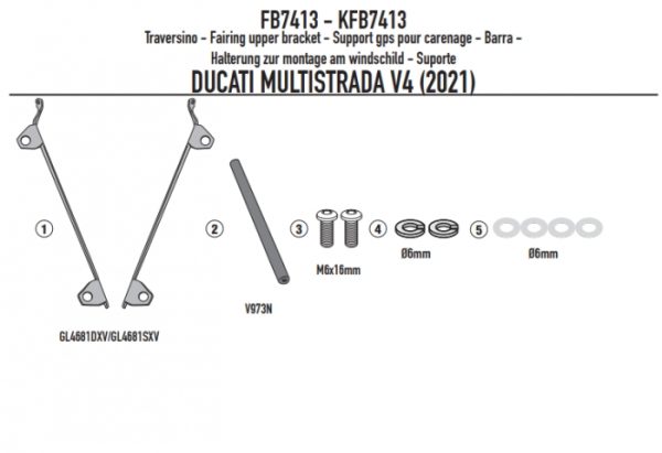 GIVI POPRZECZKA DO MONTAŻU GPS / SMART  DUCATI MUL