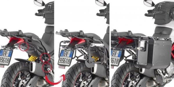 GIVI PLOR7412CAM STELAŻ KUFRÓW BOCZNYCH ONE-FIT CAM DUCATI Multistrada