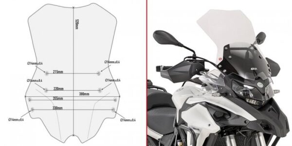 GIVI D8703ST SZYBA PRZEZROCZYSTA 52X38 CM BENELLI TRK502