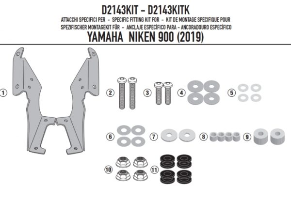 GIVI MOCOWANIE SZYBY D2144ST GID2143KIT