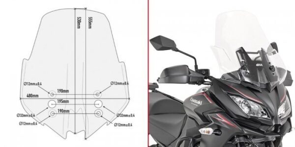 GIVI D4120ST SZYBA PRZEZROCZYSTA 53x48cm KAWASAKI Versys