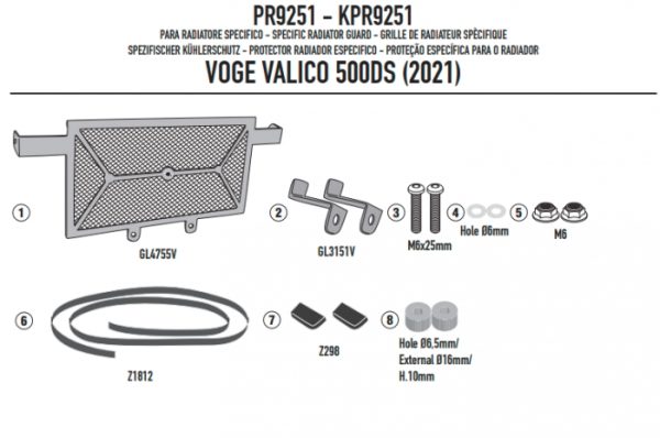 GIVI OSŁONA CHŁODNICY VOGE > VALICO 500DS (20 > 22