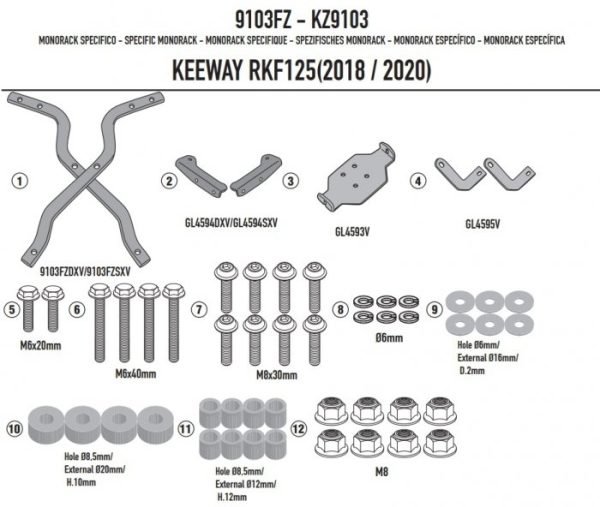 KAPPA STELAŻ KUFRA CENTRALNEGO KEEWAY RKF 125 '18-