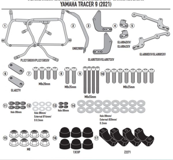 GIVI STELAŻ KUFRÓW BOCZNYCH V35 /V37/K33  YAMAHA T