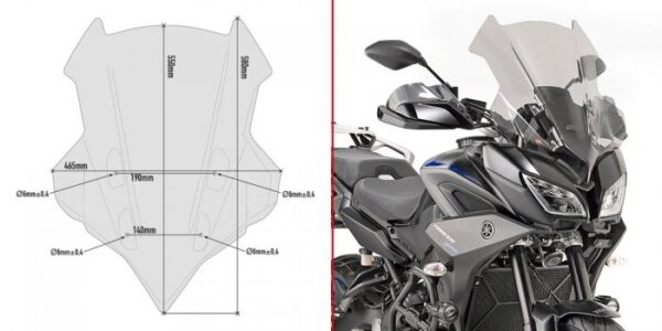 GIVI D2139S SZYBA DYMIONA 55 x 46,5 cm YAMAHA Tracer 900