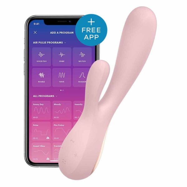 Wibrator Królik Satisfyer Mono Flex Sterowany Aplikacją na Telefon Różowy | 100% ORYGINAŁ| DYSKRETNA PRZESYŁKA