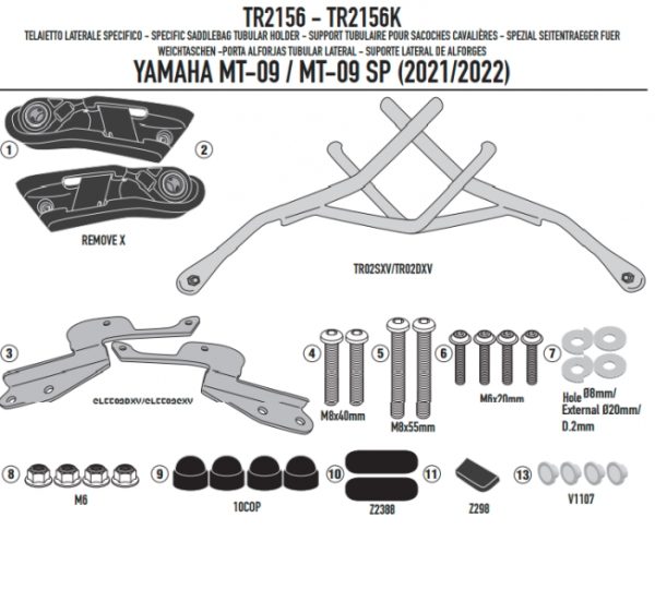 GIVI STELAŻ SAKW BOCZNYCH SERII REMOVE-X YAMAHA MT