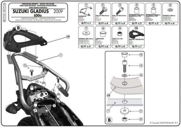 KAPPA STELAŻ KUFRA CENTR SUZUKI GLADIUS 650 09-16