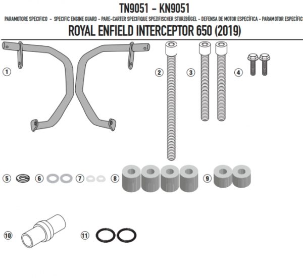 KAPPA GMOLE OSŁONY SILNIKA ROYAL ENFIELD INTERCEPT