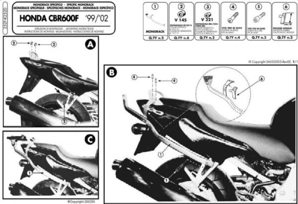 Kappa K2520 Stelaż Kufra Honda Cbr 600F (99-08)