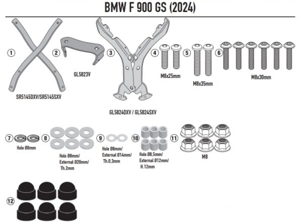 KAPPA STELAŻ KUFRA CENTRALNEGO BMW F 900 GS '24-