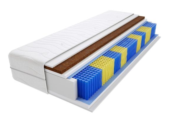 Materac kieszeniowy Praga Multipocket 130x185 cm Średnio / twardy Kokos dwustronny
