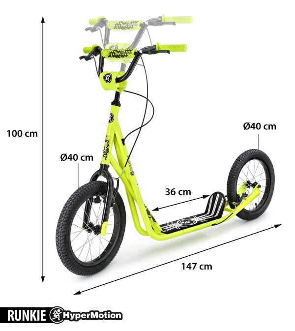 Hulajnoga miejska Hypermotion RUNKIE z pompowanymi kołami 16'' (40 cm)