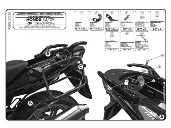 Givi PLX174 stelaż boczny v35 do CBF 500/600/1000