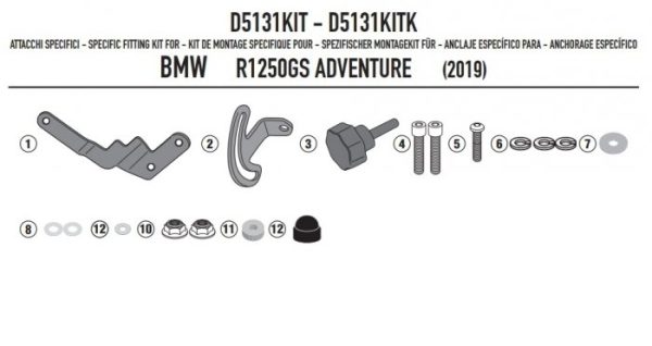 GIVI MOCOWANIE SZYBY 5124DT, 5124D GID5131KIT