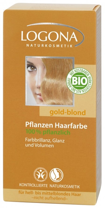 Logona Roślinna farba do włosów złoty blond, henna 
