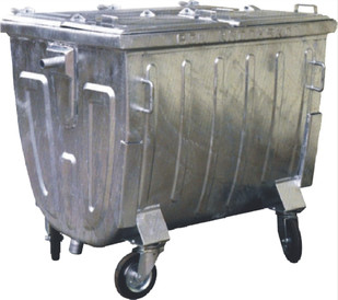 Pojemnik metalowy 1100L płaska pokrywa