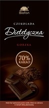 Czekolada gorzka 70% kakao, słodzona fruktozą 50g