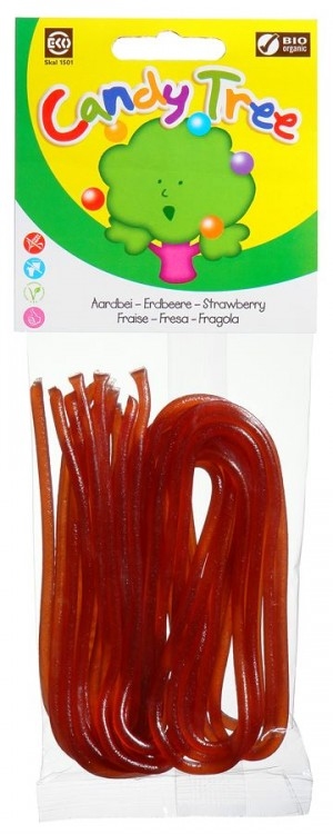 Żelki nitki truskawkowe Bio 75g
