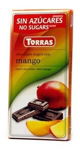 Czekolada bez cukru gorzka-mango 75g