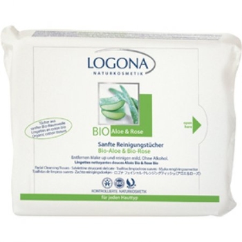 Logona Chusteczki oczyszczające z bio-aloesem i bio-różą