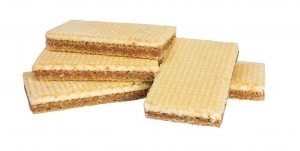 Wafelki z nadzieniem śmietankowo - kakaowym 100g