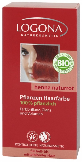 Logona Roślinna farba do włosów naturalna czerwień, henna 