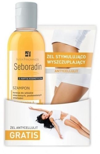 SEBORADIN Szampon z naftą kosmetyczną 200ml + żel antycelulitowy Gratis