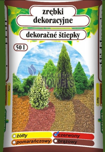 Zrębki dekoracyjne czerwone 50L