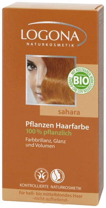 Logona Roślinna farba do włosów sahara, henna