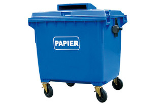 Pojemnik 4-kołowy do segregacji 1100L Papier
