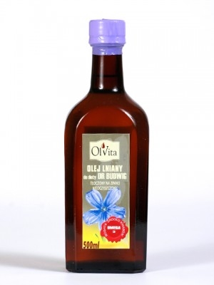 Olej lniany nieoczyszczony tłoczony na zimno nieoczyszczony 500ml
