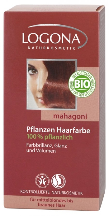 Logona Roślinna farba do włosów mahoń  henna