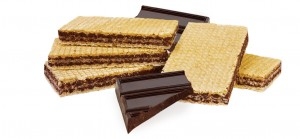 Wafelki z nadzieniem o smaku czekoladowym  PKU 70g