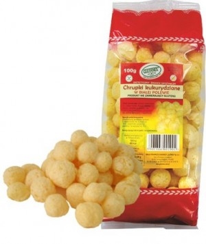 Chrupki kukurydziane w białej polewie 100g